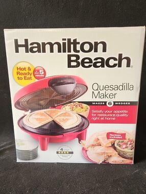 Hamilton Beach Red Quesadilla Maker - 6-Wedge Portable Cooker